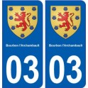 03 Bourbon-l'Archambault blason ville autocollant plaque stickers