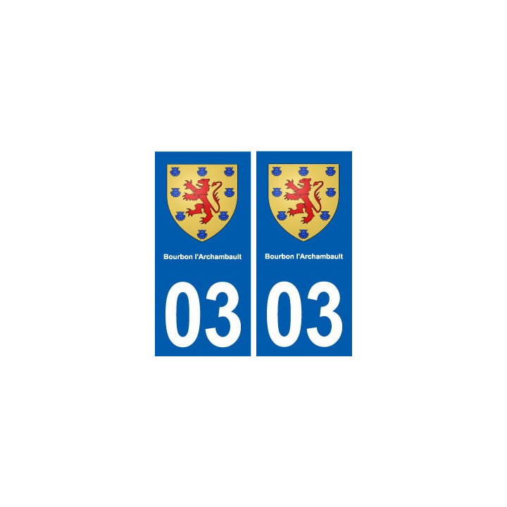 03 Bourbon-l'Archambault blason ville autocollant plaque stickers