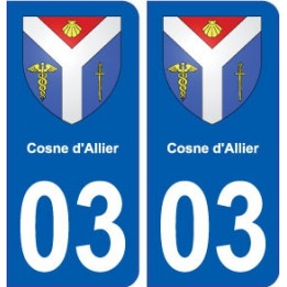 03 Cosne-d'Allier blason ville autocollant plaque stickers