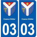 03 Cosne-d'Allier blason ville autocollant plaque stickers