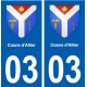03 Cosne-d'Allier blason ville autocollant plaque stickers