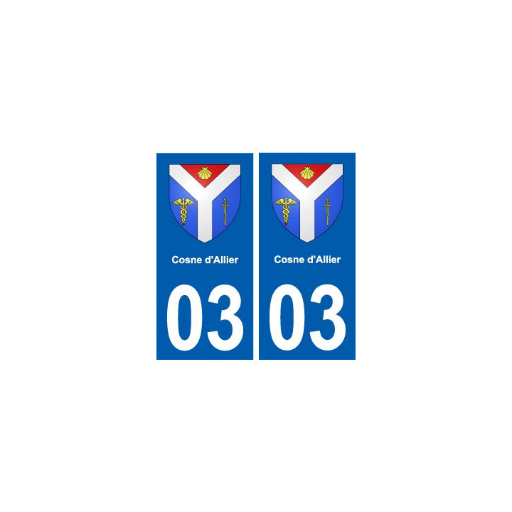 03 Cosne-d'Allier blason ville autocollant plaque stickers