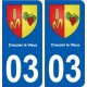 03 Creuzier-le-Vieux blason ville autocollant plaque stickers