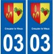 03 Creuzier-le-Vieux blason ville autocollant plaque stickers