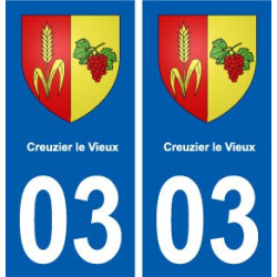 03 Creuzier-le-Vieux blason ville autocollant plaque stickers