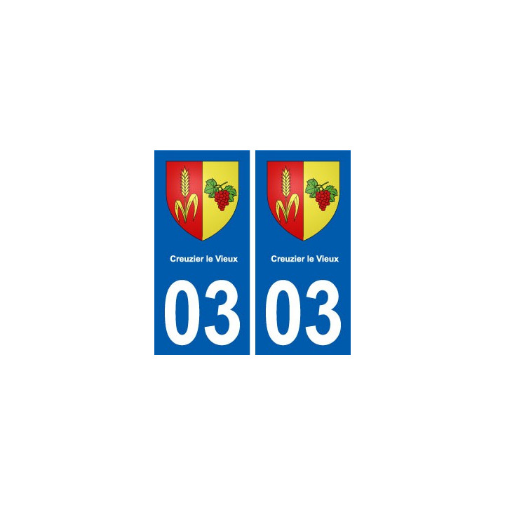 03 Creuzier-le-Vieux blason ville autocollant plaque stickers