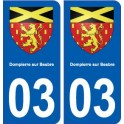03 Dompierre-sur-Besbre blason ville autocollant plaque stickers