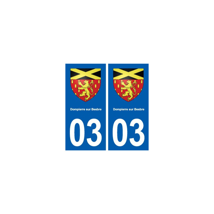 03 Dompierre-sur-Besbre blason ville autocollant plaque stickers