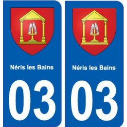 03 Néris-les-Bains blason ville autocollant plaque stickers