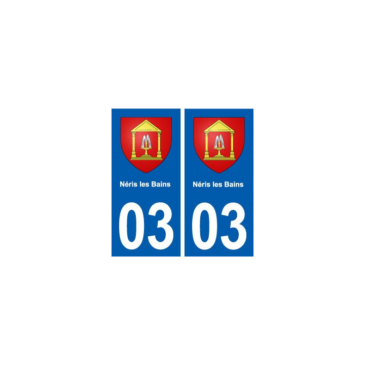 03 Néris-les-Bains blason ville autocollant plaque stickers