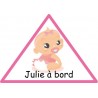 Sticker Bébé à Bord Personnalisé Fille Autocollant 