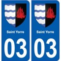 03 Saint-Yorre blason ville autocollant plaque stickers