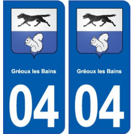 04 Gréoux-les-Bains blason ville autocollant plaque stickers