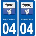 04 Gréoux-les-Bains blason ville autocollant plaque stickers