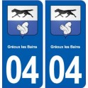 04 Gréoux-les-Bains blason ville autocollant plaque stickers
