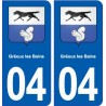 04 Gréoux-les-Bains blason ville autocollant plaque stickers