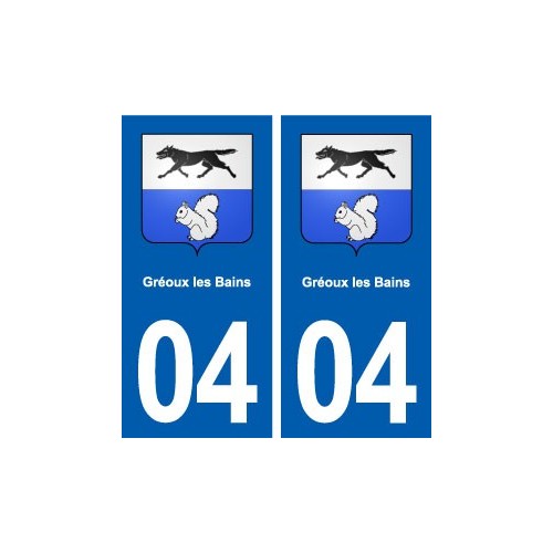 04 Gréoux-les-Bains blason ville autocollant plaque stickers