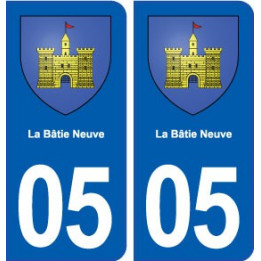 05 La Bâtie-Neuve blason ville autocollant plaque stickers