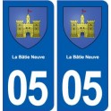 05 La Bâtie-Neuve blason ville autocollant plaque stickers