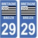 29 Finistère autocollant plaque