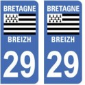 29, Finistère, bretagne, aufkleber platte
