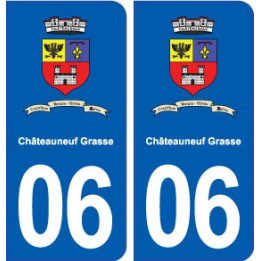 06 Châteauneuf-Grasse blason ville autocollant plaque stickers