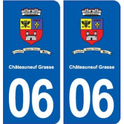 06 Châteauneuf-Grasse blason ville autocollant plaque stickers