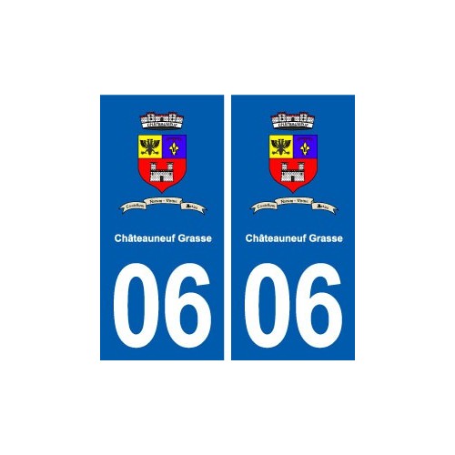 06 Châteauneuf-Grasse blason ville autocollant plaque stickers
