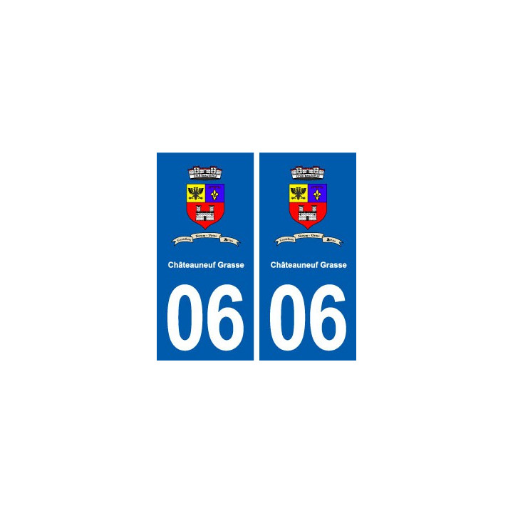 06 Châteauneuf-Grasse blason ville autocollant plaque stickers