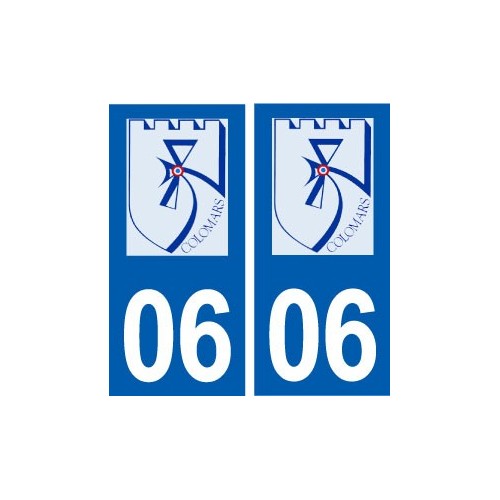 06 Colomars logo ville autocollant plaque stickers