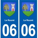 06 Le Rouret blason ville autocollant plaque stickers