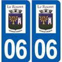 06 Le Rouret logo ville autocollant plaque stickers