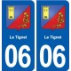 06 Le Tignet blason ville autocollant plaque stickers