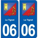 06 Le Tignet blason ville autocollant plaque stickers