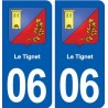 06 Le Tignet blason ville autocollant plaque stickers