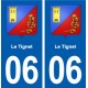 06 Le Tignet blason ville autocollant plaque stickers