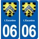 06 L'Escarène blason ville autocollant plaque stickers