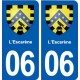 06 L'Escarène blason ville autocollant plaque stickers