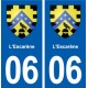 06 L'Escarène blason ville autocollant plaque stickers