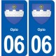 06 Opio blason ville autocollant plaque stickers