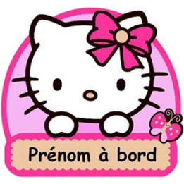 Autocollant Sticker Bébé à Bord Personnalisé Hello Kitty
