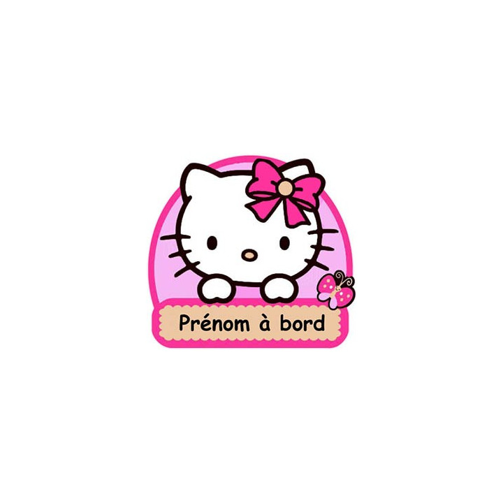 Autocollant Sticker Bébé à Bord Personnalisé Hello Kitty