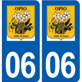 06 Opio logo ville autocollant plaque stickers
