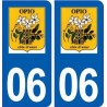 06 Opio logo ville autocollant plaque stickers