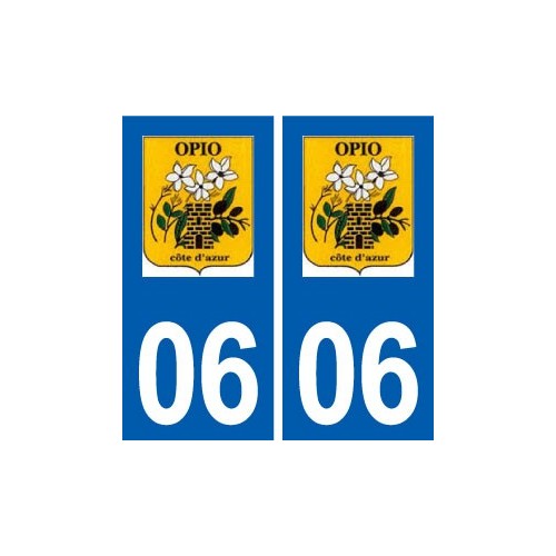 06 Opio logo ville autocollant plaque stickers