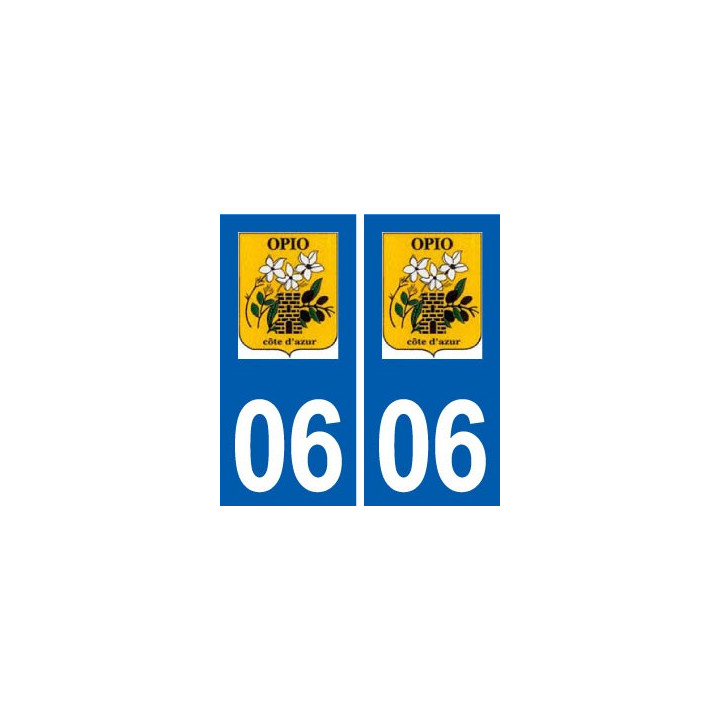 06 Opio logo ville autocollant plaque stickers