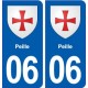 06 Peille blason ville autocollant plaque stickers