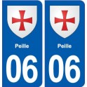 06 Peille blason ville autocollant plaque stickers