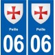 06 Peille blason ville autocollant plaque stickers