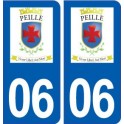 06 Peille logo ville autocollant plaque stickers